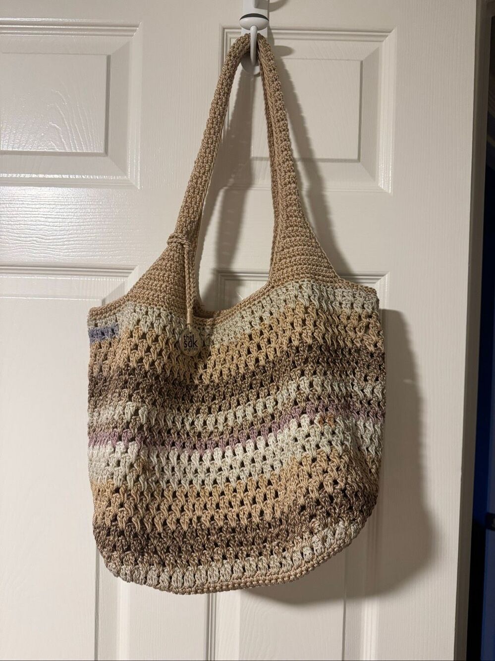 The Sak Originals Striped Crochet Shoulder Tote | Neutral Multicolor